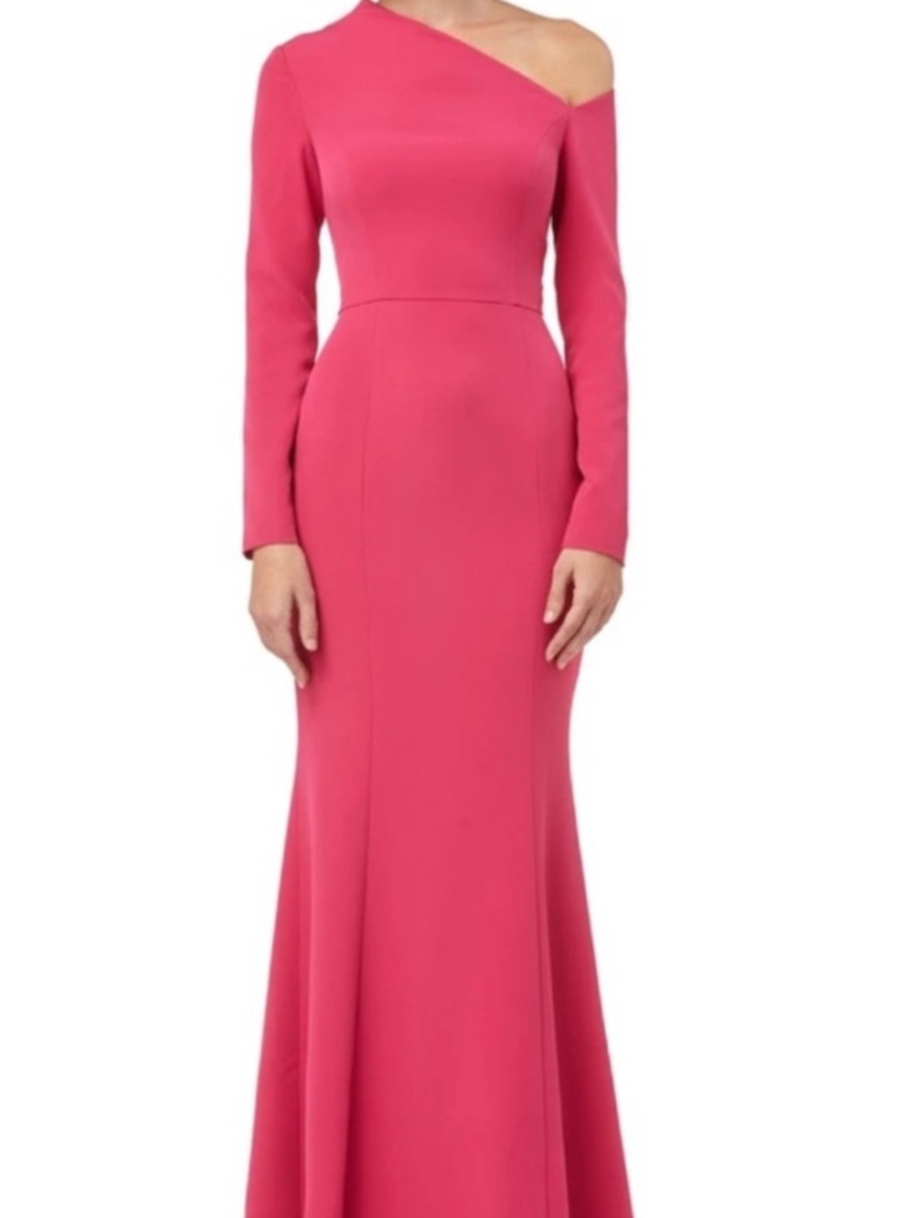 Kay Unger NY Long Sleeve Fuchsia Pink Evening Gown Size 2-4